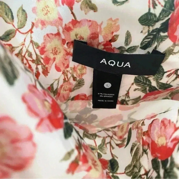 Aqua Floral Red Dress - Picture 5 of 7